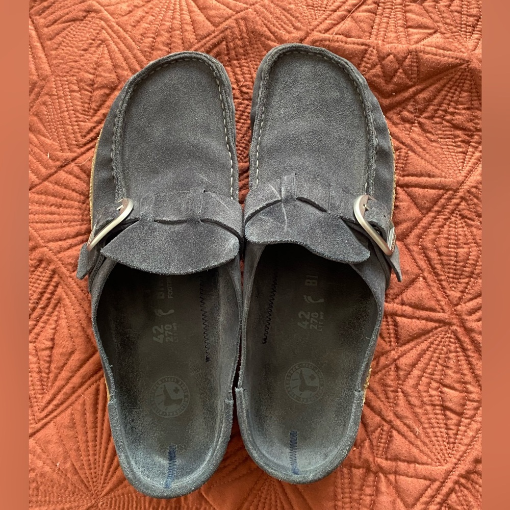 Steel Blue Suede Birkenstock Clog